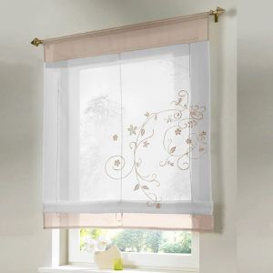 Vorhänge bestickt römische kurze Vorhänge Tüll für Küche transparenter Vorhang für Wohnzimmer Schlafzimmer Jalousien an den Fenstern Cortinas Dormitor