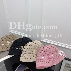 Designer stickad hatt sommar ihålig hatt män kvinnor monterade hatt semester casual hatt bågformad färsk hatt strand solskydd hatt