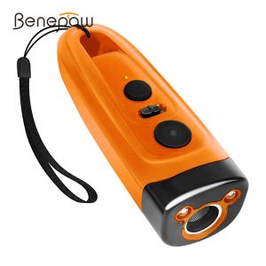 Repelentes Benepaw Ultrasonic Dog Repeller LED Lanterna Anti Barking Dispositivo Recarregável Treinamento Pet Bark Control Dissuasor até 7,6 m