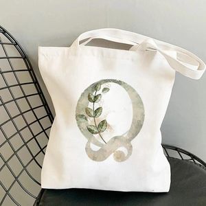Sacos de compras lazer e diversão feminina carta impressão saco de lona dobrável ombro proteção ambiental mão reutilizável