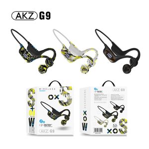 新しい到着AKZ-G9空気伝導イヤホンBluetoothワイヤレスヘッドフォンスポーツオープンイヤーエアヘッドセットワイヤレスイヤーフックイヤホン