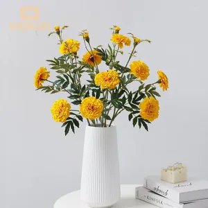 装飾的な花wqnjin 93cm長い人工花chrysanthemumブランチホームデコレーションウェディングブーケロードリードシルクフェイク