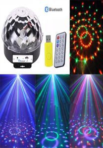 ディスコワイヤレスBluetooth MP3 DJステージ照明RGBクリスタルマジックボールMP3 USBライトDMX512 Digital LED Party Light with Remote9959647