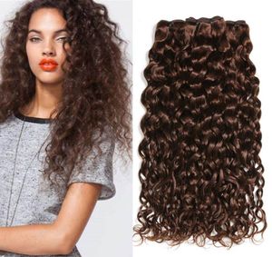 Cabelo humano peruano marrom escuro tecer pacotes molhados e ondulados tramas duplas 3 pacotes chocolate marrom onda de água extensões de cabelo humano 9459171