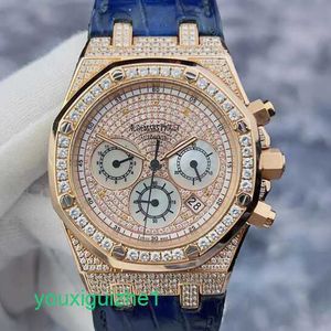 AP Watch Top Machinery Watch Royal Oak Series 26022or Back Diamond Full Sky Star 18K Rose Gold Material Matens Automatic Mechanical Watch 39 mm