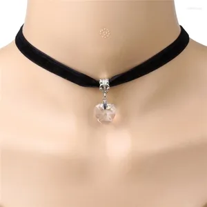 Pendant Necklaces Fashion Sexy Black Velvet Chokers Punk Style Statement Crystal Love Hearts Necklace For Women Party Jewelry R7RF