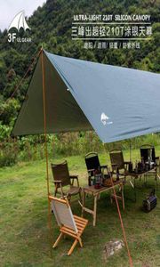 3F UL Gear Ultralight 210t Silver tarp Canopy Sunshade Outdoor Camping Hammock Rain Beach Sun Shelter H2204194309590