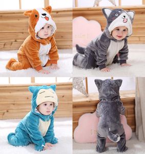 Saileroad bonito husky cão kigurumi bebê crianças dos desenhos animados animal cosplay traje quente macio flanela macacão bonito cão pijamas ternos do corpo f17752343