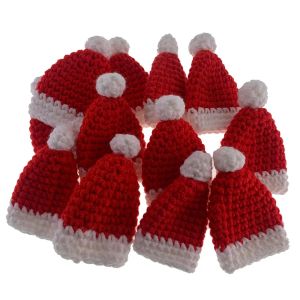 Mini cappello all'uncinetto in cotone fatto a mano da 12 pezzi per baby shower, battesimo, bambole giocattolo, bomboniere, decorazioni applicate cucite