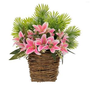 Decorative Flowers Spring Wreath Summer Lily Home Decor Outdoor Patio Front Door Hanging Bead Advent And Set