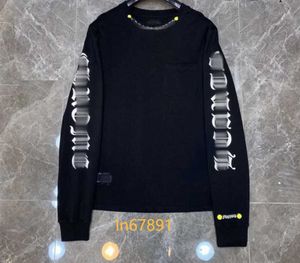 Chromese Hoodie Футболки Классика Сердце Марка Chromes Рукава Качественные топы Футболки Подкова Санскрит Крест с круглым вырезом Chromees Hearts Lms4 Chrome 2024