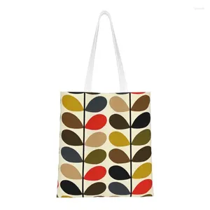 Shopping Bags Custom Orla Kiely Flower Canvas Women Washable Groceries Scandinavian Geometric Style Tote Shopper