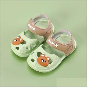 Sandals Cartoon Bear Pattern Uni Anti-slip Soft Bottom Silpper with Heel Strap Drop Delivery Baby Kids Maternity Shoes Ot1ex