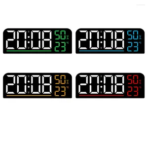 Wall Clocks Led Digital Clock With Brightness Adjustmen Time Humidity Temperature Colorful Font Power Outage Memory Function