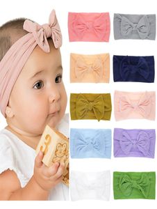 Baby flickor pannband bow stil stor bred bowknot hårband 10 färger barn hårtillbehör barn pannband hårband kha643352561