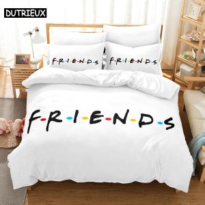 Установите 3D Friends Set Set Sepet Cover Set с наволочкой Twin Twin Full Queen King Plear Clothes Leen Linen Line Shareains