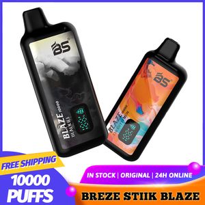 オリジナルのBreze Stiik BS Blaze Digital Box 10000 Puffs使い捨て蒸気ペンデバイスパフバー