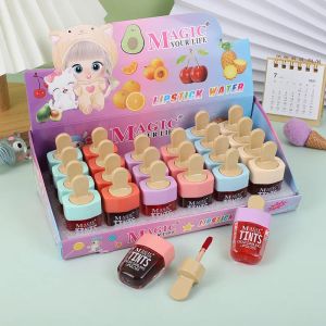 Lipstick 24pcs Ice Cream Lip Glosses Boxes Liquid Lipstick Wholesale Lip Galzed Set Lip Tint Long Lasting Cute Lipsticks for Girls Bulk