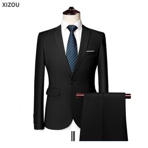Mężczyznowe garnitury do ślubnych Blazerów 2 Zestaw Elegancki 3 sztuki Formalne pełne kurtki kamizelki Płaszcze Classic Business 240306