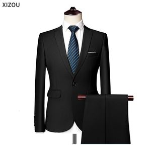 Abiti da uomo per blazer da sposa 2 set eleganti 3 pezzi giacche formali complete gilet pantaloni cappotti classici business 240306