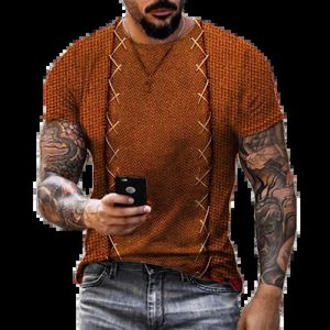 Homens camisetas Verão Mens T-shirt Engraçado 3D Impressão Visual Tops Oversized Solto Curto Slve Homens Roupas Vintage Strt Padrão Sólido Ts Y240314