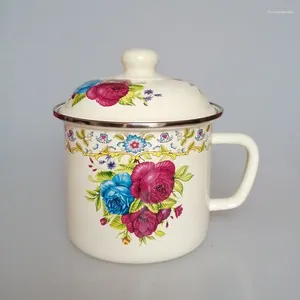 Canecas Lagoa Copo de Porcelana com Tampa Casa Grande Água Instantânea Macarrão Esmalte Tanque de Chá Fashion Boutique