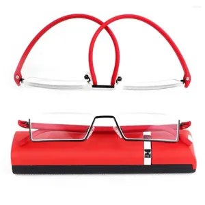 ケースTR PC強度を備えたサングラスメタルリーディングメガネ：1.0-4.0xアンチ眼鏡長方形スプリングヒンジ