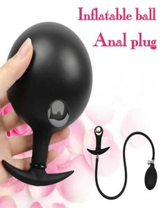 Massaggio Butt Plug gonfiabile Palline anali Sextoy Costruito in perline di metallo Buttplug Dilatatore anale vaginale Pompa Giocattoli del sesso per adulti Gay Men1210187