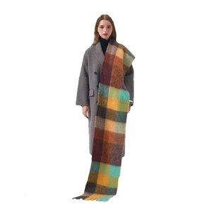 Scarves 2023 New Scarf Autumn and Winter Multicolor Thick Plaid Ac Men's Women's Same Length Thermal Shawl55dbhy6acgev