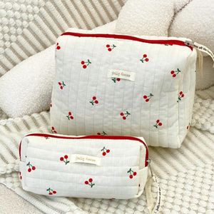 Cosmetic Bags 3Pcs Quilted Zipper Pouch Makeup Bag Set Cute Organizer Storage Case For Women And Girls