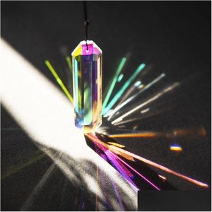 Tartgın 10 adet Suncatcher Işık ve Gölge Strip Crystal Rainbow Kolye AB Renkli Elmas Ayna Güneş Yakalama Hediye Top Damla Teslimat DH7MT