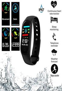 Smart Band Watch Armband Armband Fitness Tracker Blodtryck Heartrat Monitor M3S Färgskärm Vattentät för Android iOS P4930065