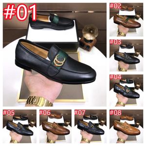 40Style Top Quality Italian Men Dress Shoes Genuine Leather Slip on Wedding Office Party Designer Dress Shoes loafers Brown Black Formal Oxford Shoes size 6.5-12