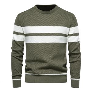 Autumn Pullover Mens Sweeter oneck Patchwork długoterminowe ciepłe swetry mężczyźni mężczyźni Casual Fashion Clothing 240227