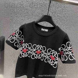 Women's T-Shirt designer 24 Year Spring/Summer New Fashionable Printed Flocking Classic Casual Versatile Top M0DF