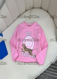 girls pullover 2022 newly autumn sweatshirts pink color tiger printing long sleeve brand designer little girl pullovers7966528