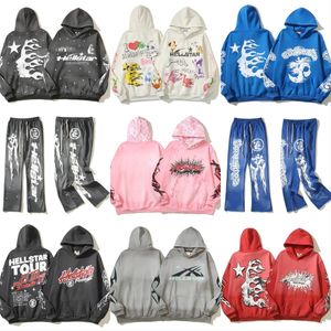 Designer Hellstar Hoodies Sweatshirts High Street Tide Hip Hop Thicked Athleisure Handmålade fickor Hellstar Hoodys Hell Star Clothing Hoodie tröja