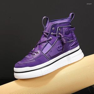Casual Shoes High Top Men Sneakers Fashion Personalized Runway Trend Comfortable Board Style Male