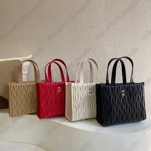 New Tote handbag Real leather large capacity shopping bag MM bag Soft Sheep Leather Tote Bag Golden logo Matelasse Single shoulder crossbody handbag