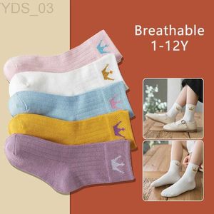 Kindersocken, Kindersocken für große Mädchen, 5 Paare/los, 1–12 Jahre, Teenager, Kinder, weich, solide, Fußkettchen, Baumwolle, atmungsaktiv, für Babys, Mädchen, mittlere Wade, Frühling und Herbst, YQ240314