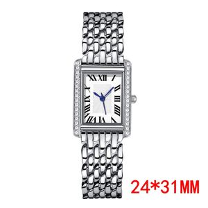 Vintage Watch Designer Rose Gold Luminous Rectangle Tank Watch Quartz Battery 904L Rostfritt stål Watchband Diamond Watch Business Premium Relojes SB070 C4