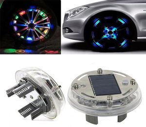 12 LEDカーオートソーラーエネルギーフラッシュホイールタイヤリムライトカラフルな装飾ランプタイヤ照明装飾3917676