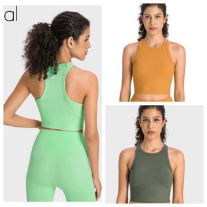 AL-104 Women Sports Bras Tops Cew Neck Fintness Tank Vest med bröstkudde hudvänlig träning Anti-bakteriell toppkvinna