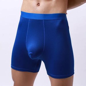 Underbyxor 1pc herrar Sports Mesh Boxers Shorts Underwear Lingerie Bulge Pouch Boxer Trunks Elastic Midje Male Trosor