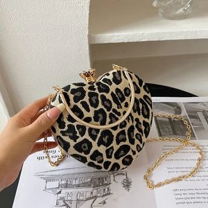 Borsa a tracolla da donna con stampa di moda Catene a tracolla femminile Borsa a tracolla piccola Kiss Lock da donna e borsa Borsa per telefono con stampa leopardata 240301