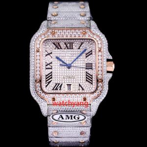 Relógio masculino AMG com pulseira removível rápida em aço inoxidável 904 tamanho 40 mm, relógio exclusivo ultrafino e estável com design de espelho de safira com movimento 9015