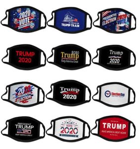 US Stock 2020 Val Trump -kampanjdesigner Face Mask Reusable Black Face Masks Trump Print Print Printing Antidust Mouth Cover1377846