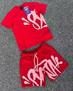 デザイナーメンズシナワールドTシャツセットティープリントデザイナーTシャツshort y2k synaworld tees syna world trackスーツグラフィックシナTシャツとショートパンツヒップホップdz