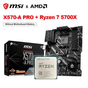 جديد AMD RYZEN 7 5700X R7 5700X CPU + MSI X570-A PRO AMD X570 AMD X570 128GB DDR4 Motherboard PCI-E 4.0 M.2 SATA3 ATX PLACA ME