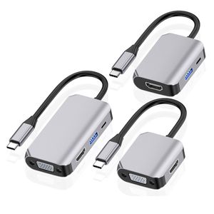 USB C do HDTV VGA Hub Adapter Type-C Dock Dock Multi Ssplitter z USB3.0 dla Hubs MacBook Pro Accessories